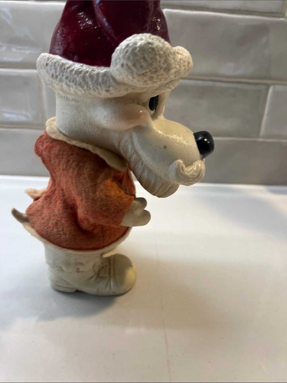 Dog VINTAGE '77 CREATIVE MFG Santa Troll Bank 9" - Picture 4 of 9
